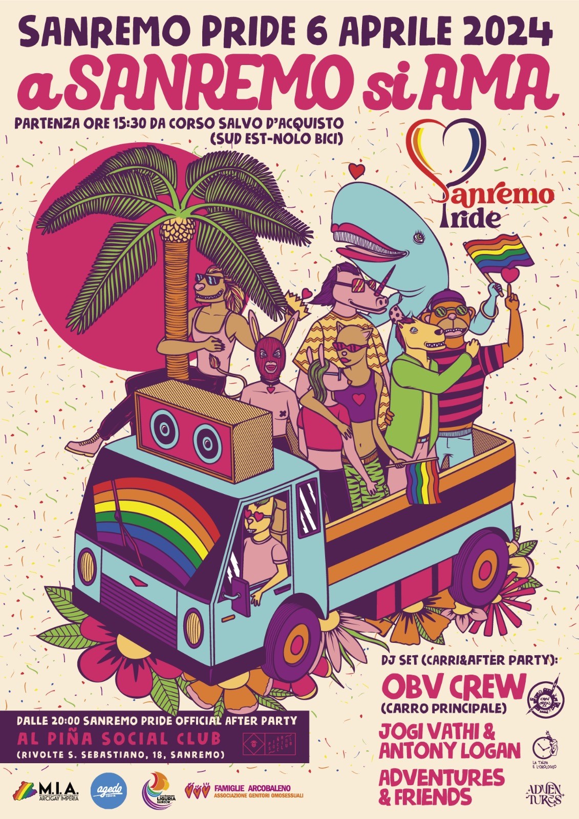 Il Sanremo Pride inaugura l’Onda Pride. Antei: Entusiasmo crescente per la manifestazione del 6 aprile ma aspettiamo ancora una risposta da I Ricchi e Poveri. 