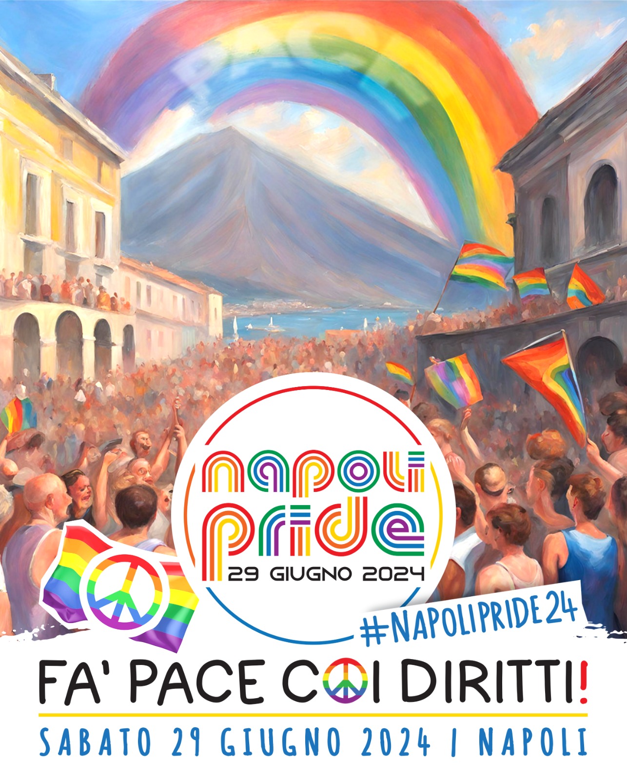 Il Napoli pride lancia il claim di quest’anno: “Fa’ pace coi diritti”