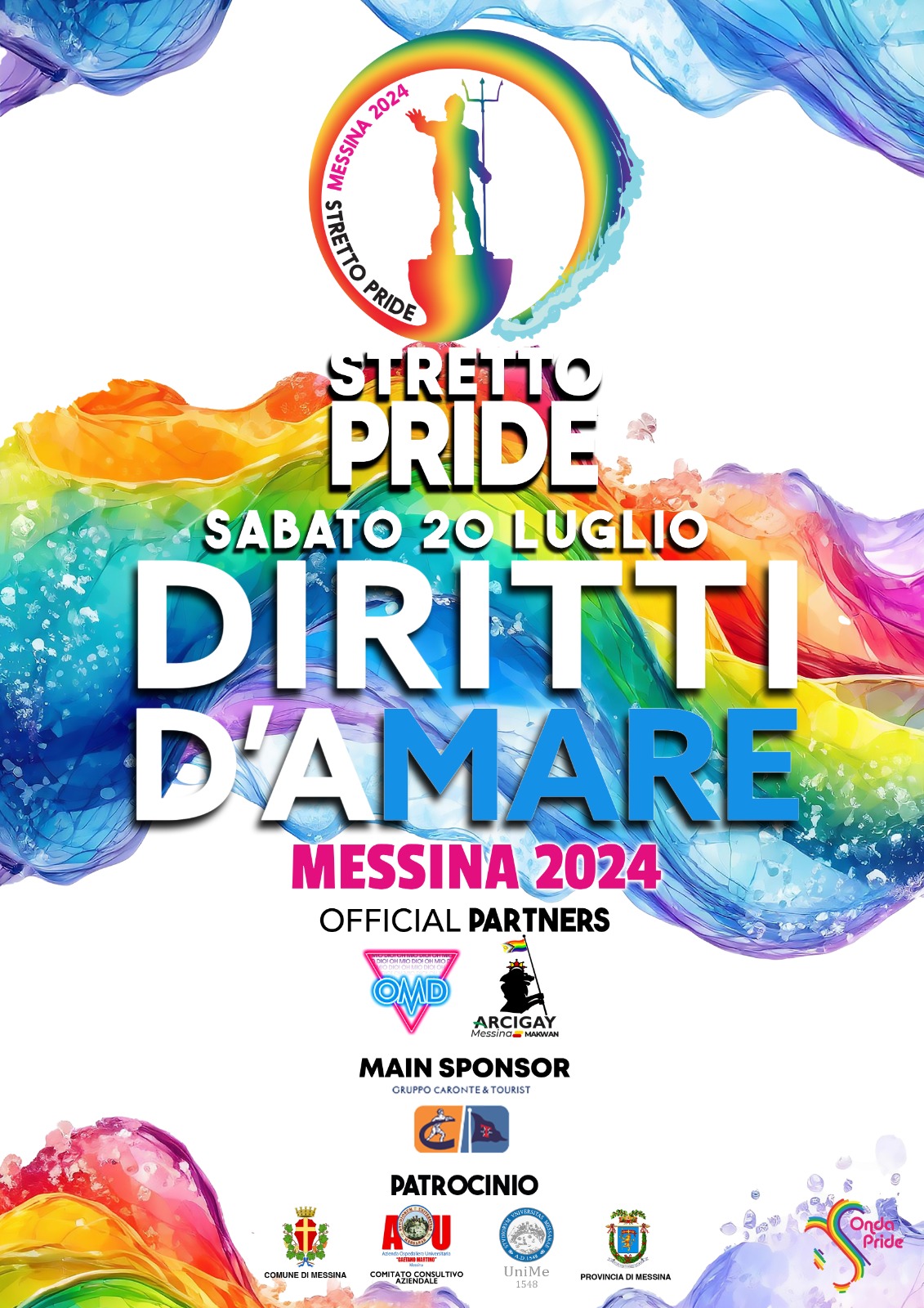 Lo stretto di Messina diventa arcobaleno con il Pride “Diritti d’amare”