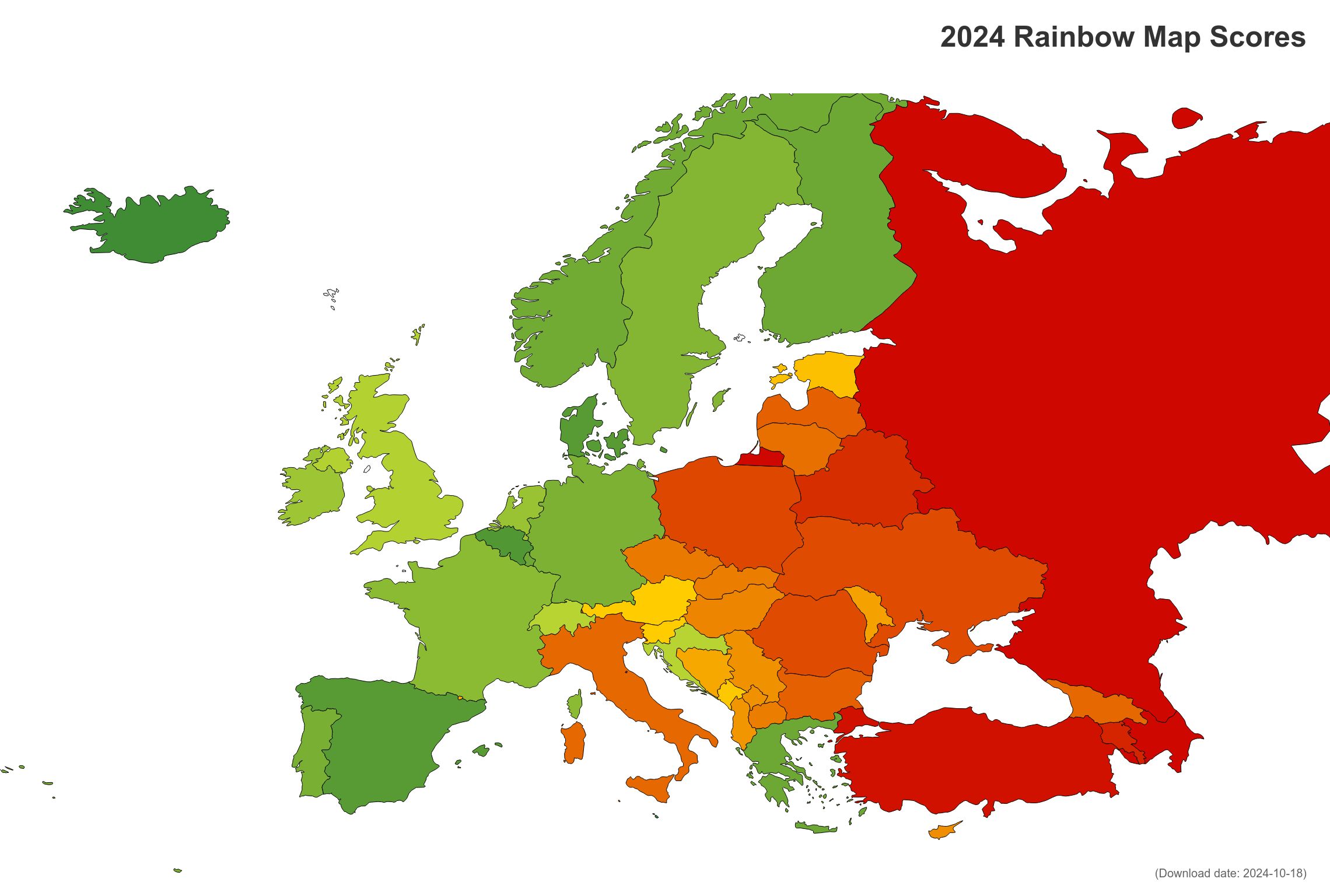 Male l’Italia nella Rainbow Map di Ilga-Europe, trentaseiesimi su 48 Paesi